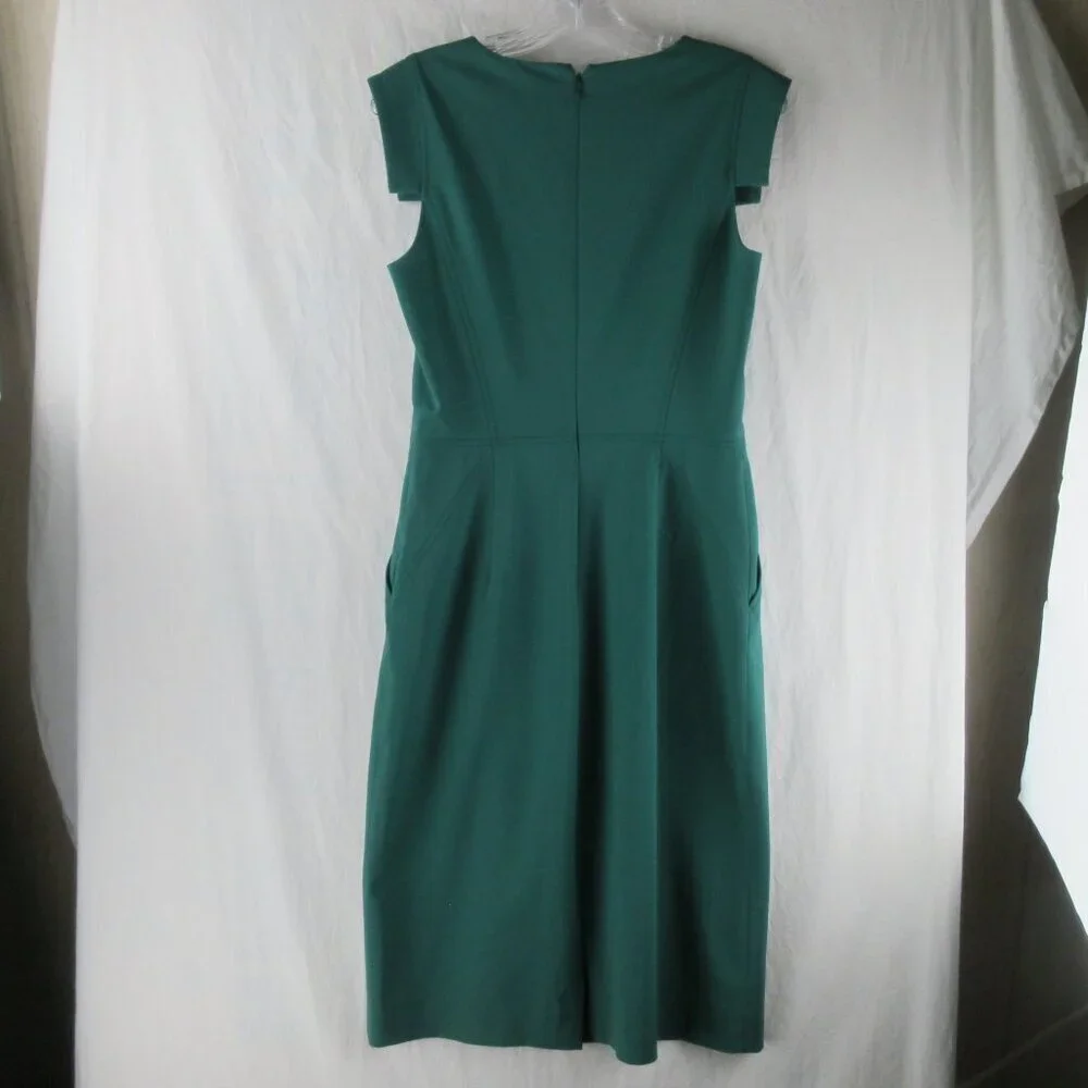 J. Crew Resume Dress Size 4 Tall Solid Emerald Green Wool Sheath